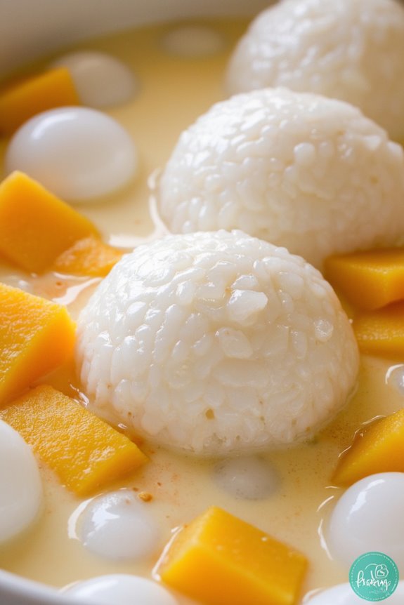 coconut milk rice ball dessert