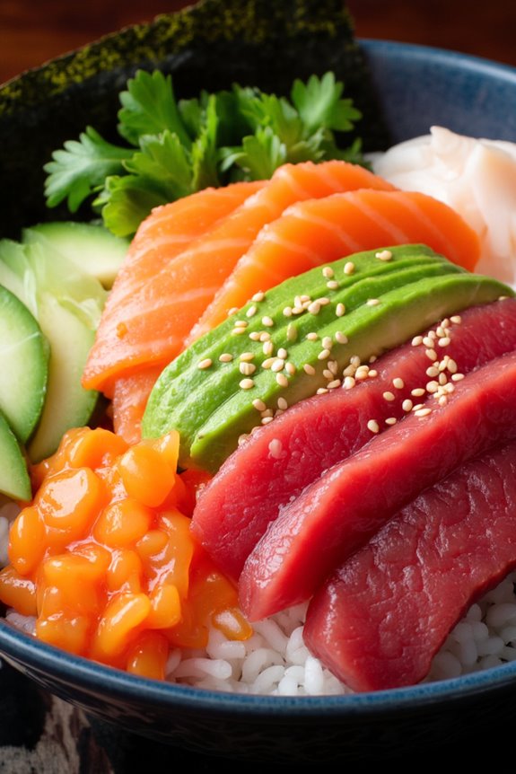 colorful customizable sushi bowl