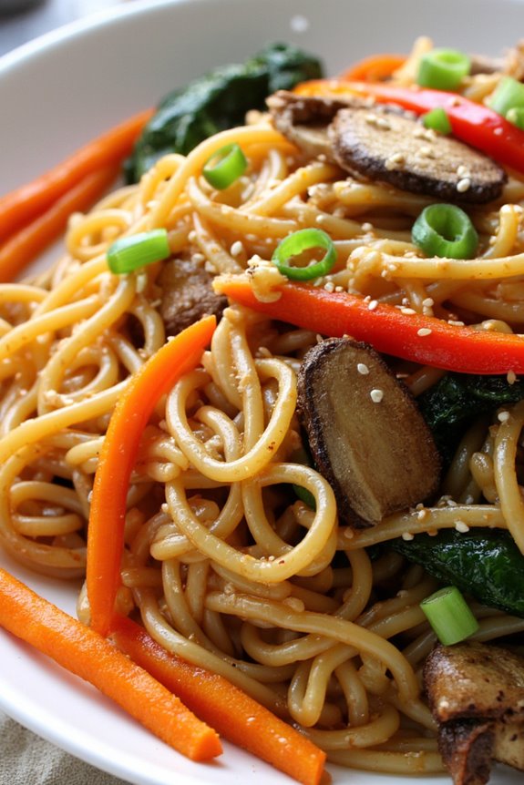 colorful vegan sweet potato noodles