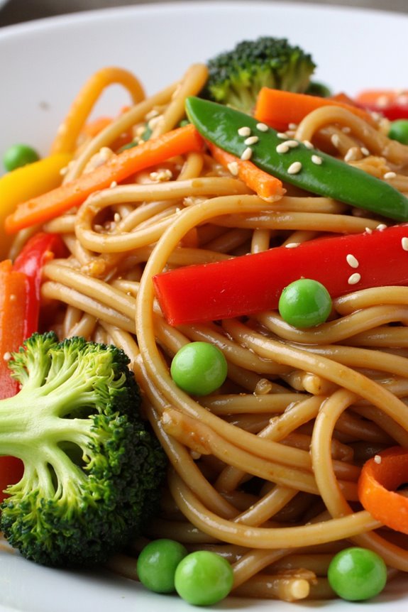 colorful vegetable lo mein