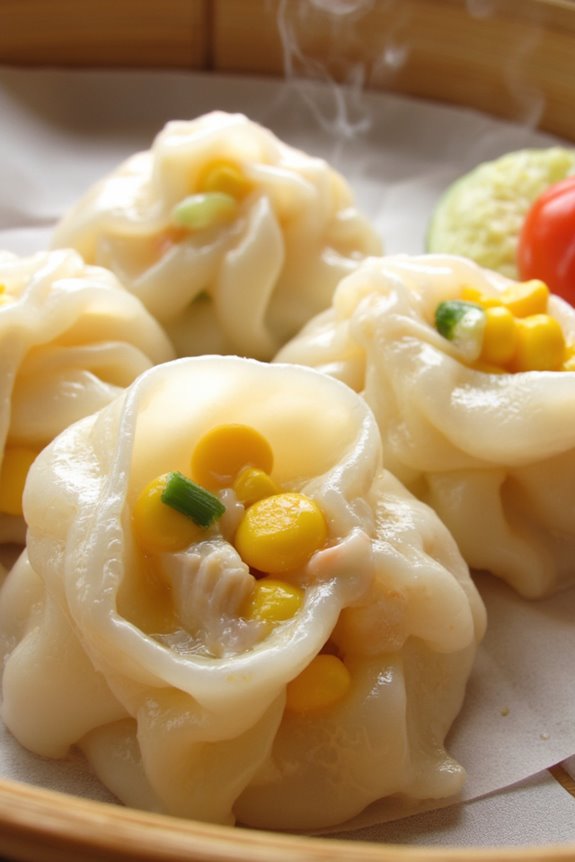 crab and corn dumplings