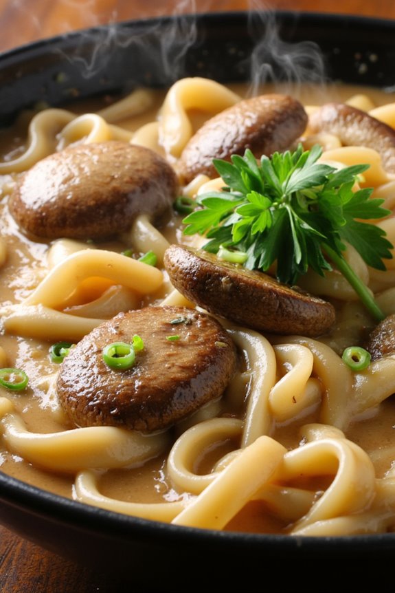 creamy mushroom udon delight