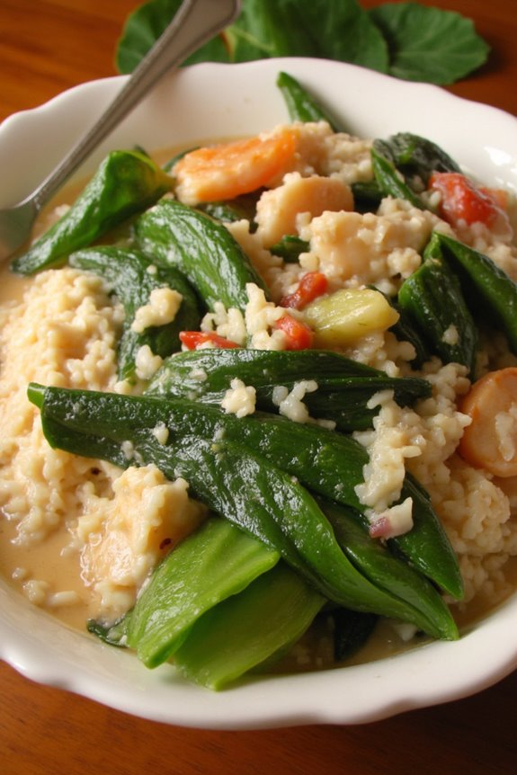 creamy taro leaves delight