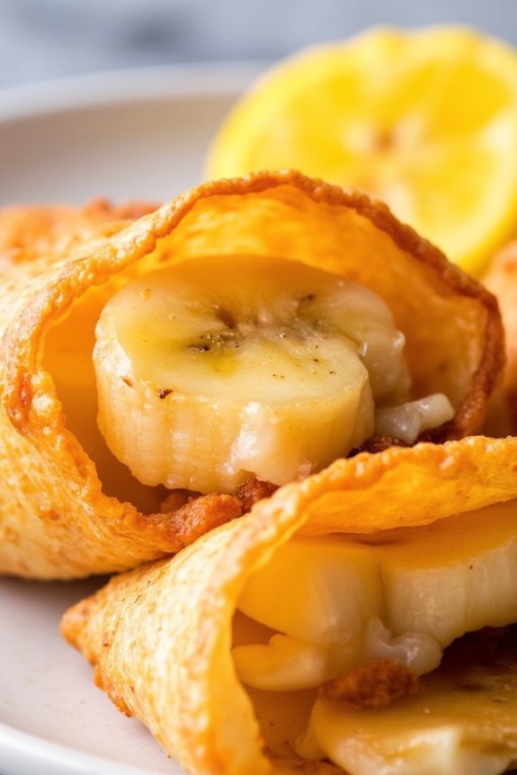 crispy air fried banana lumpia