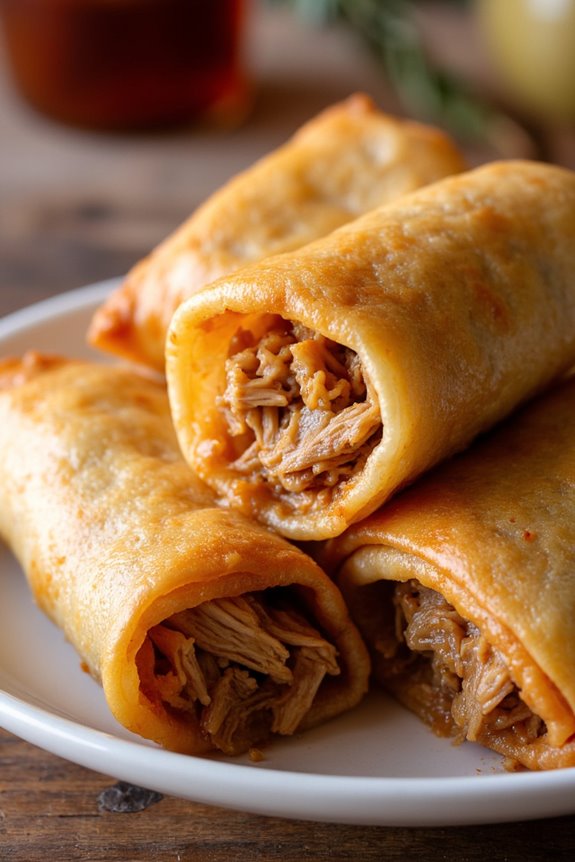 crispy chicken adobo rolls