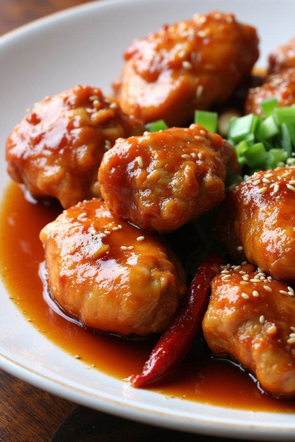 crispy chicken with spicy sauce