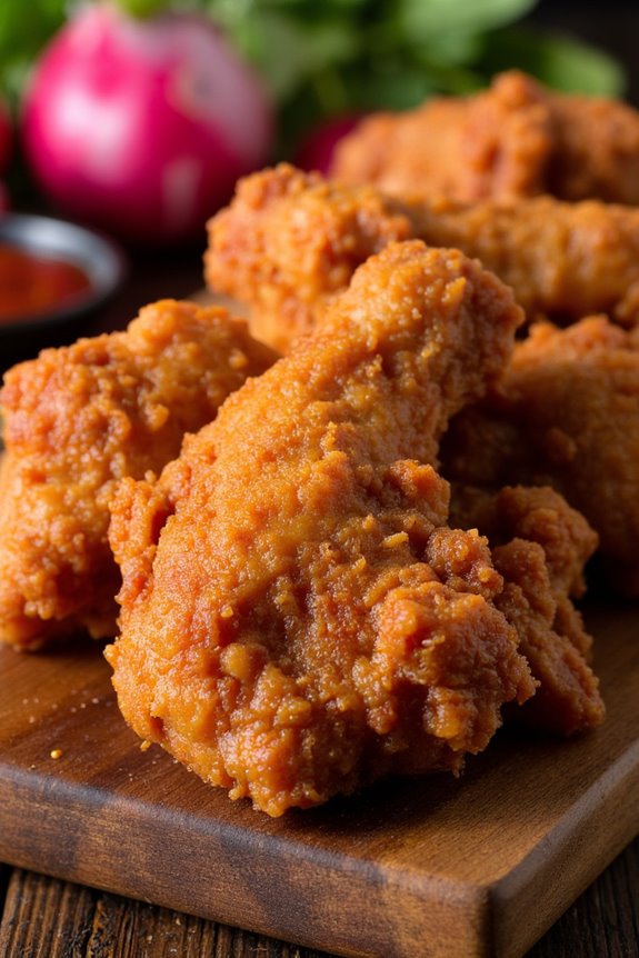 crispy flavorful double fried chicken
