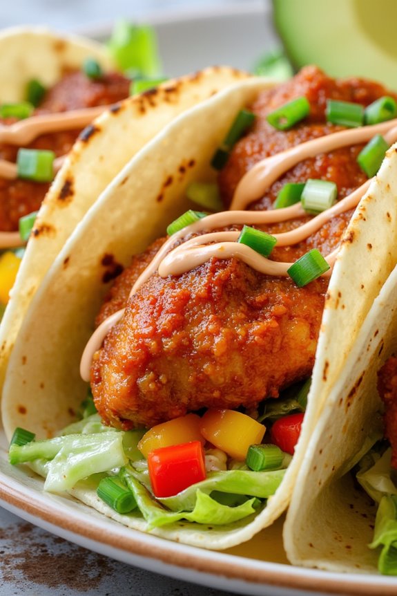 crispy orange chicken tacos
