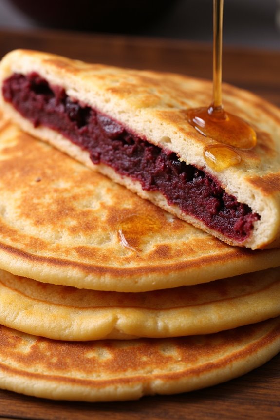 crispy red bean pancakes