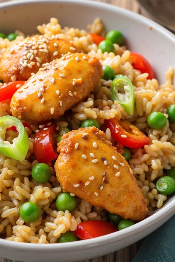 crispy tangy orange chicken rice