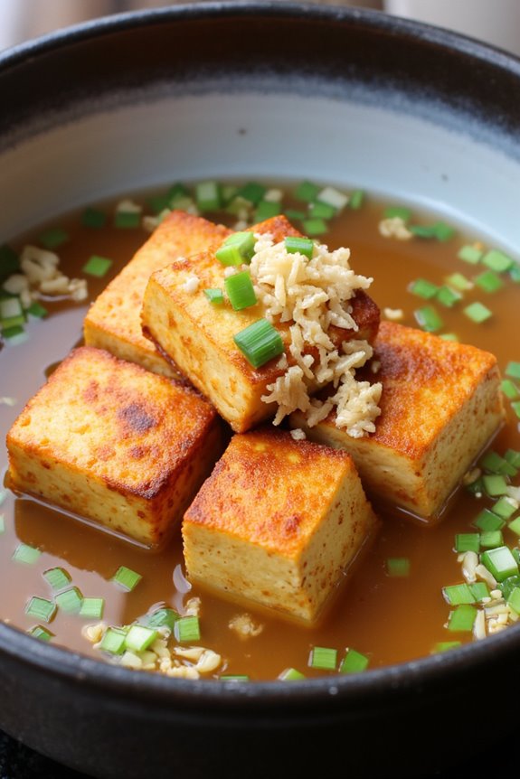 crispy tofu in dashi