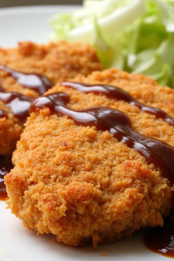 crunchy panko coated pork cutlets