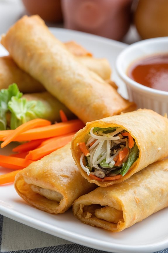 crunchy prosperity spring rolls