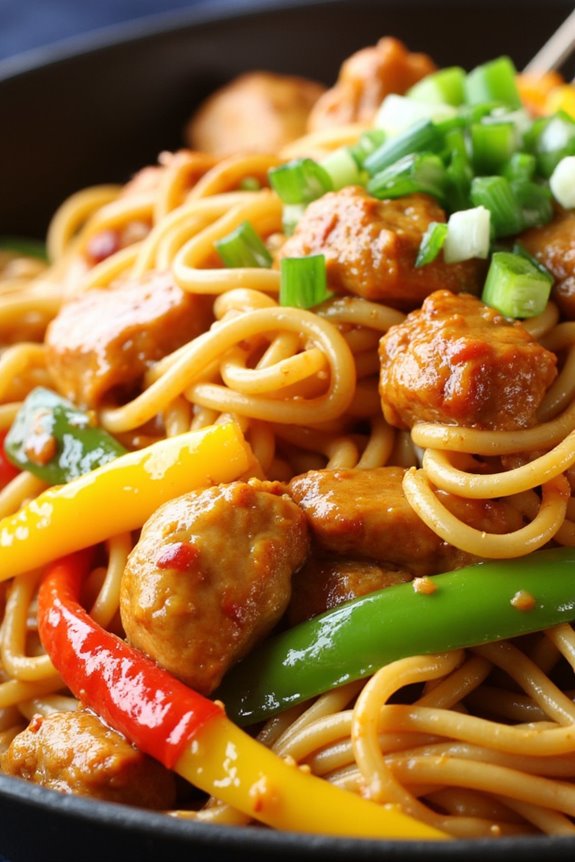 curry chicken lo mein delight