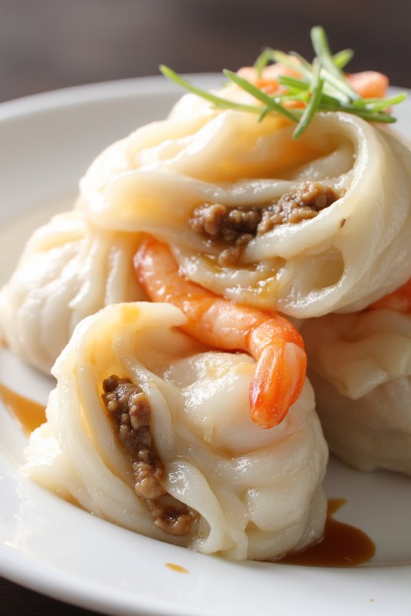delicate steamed rice rolls