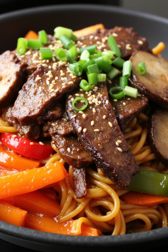 delicious beef and noodles