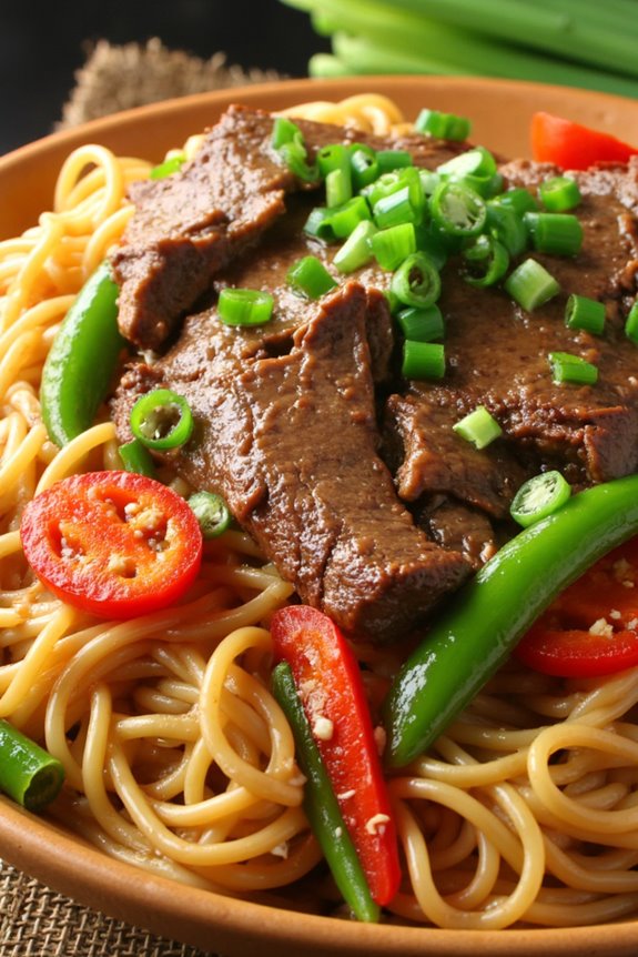 delicious beef noodle dish