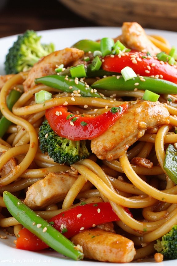delicious chicken noodle stir fry