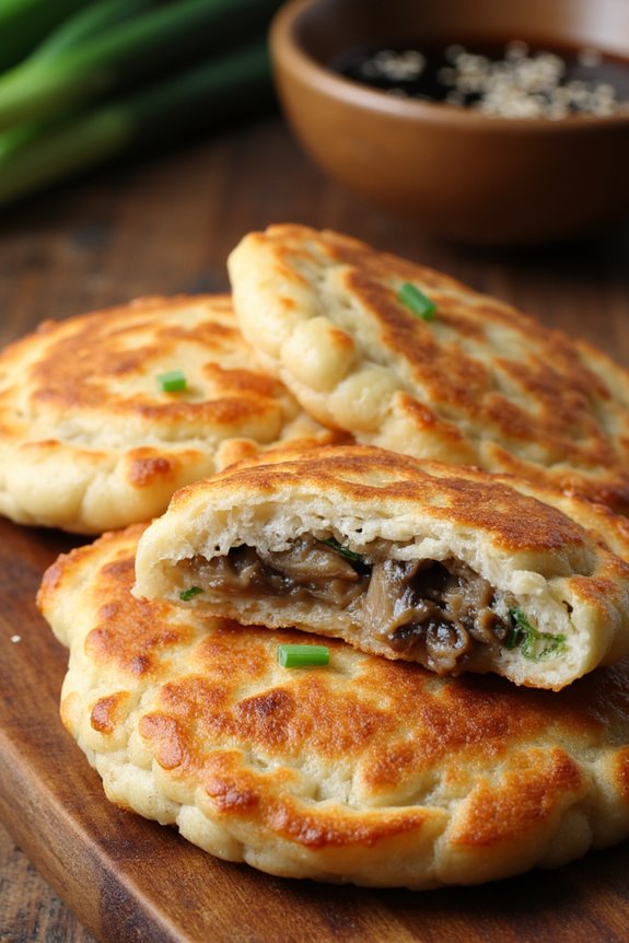 delicious crispy mushroom pancakes