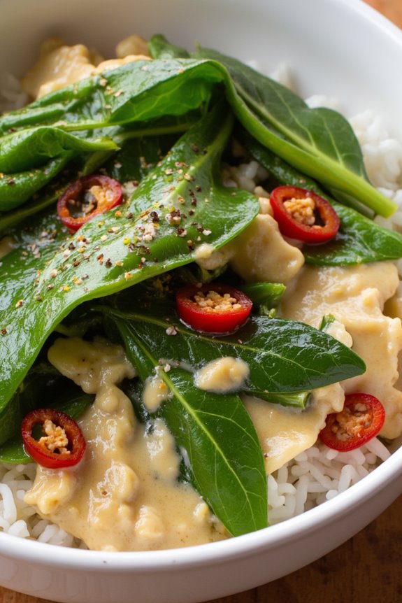 delicious laing rice bowl