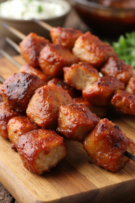 delicious marinated pork skewers