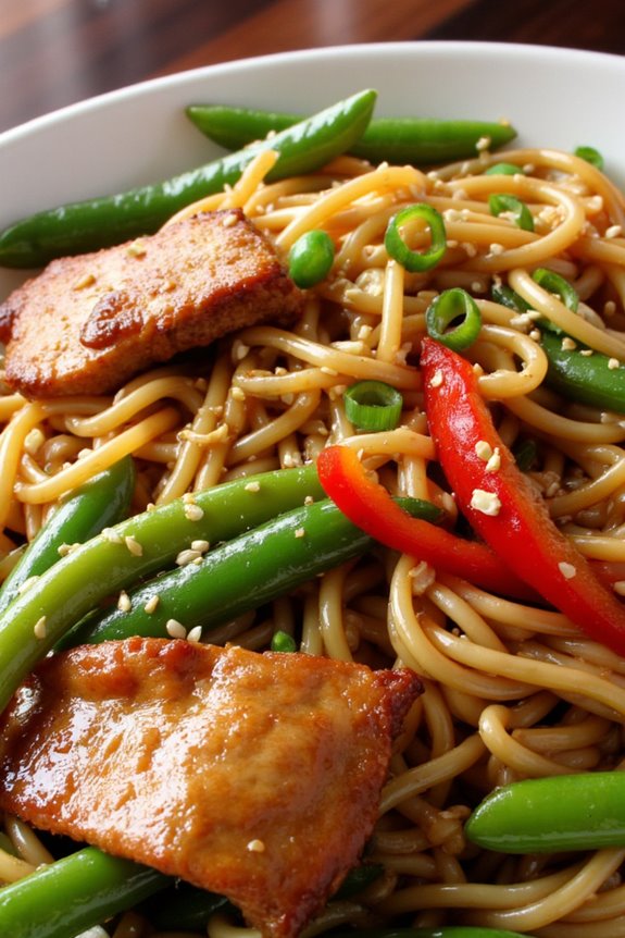 delicious pork noodle dish