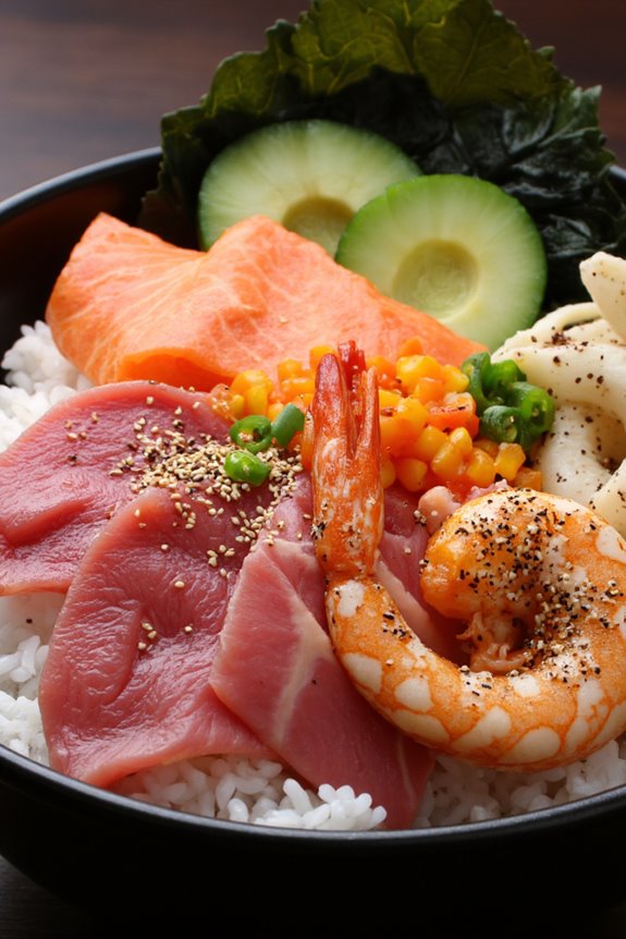 delicious seafood rice bowl