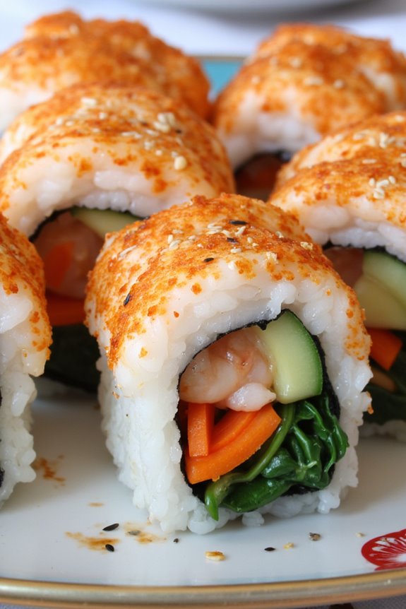 delicious shrimp filled gimbap