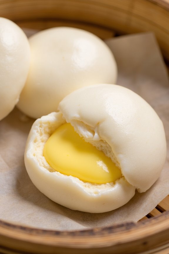 delicious steamed custard buns
