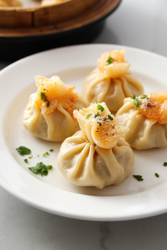 delightful steamed pork dumplings
