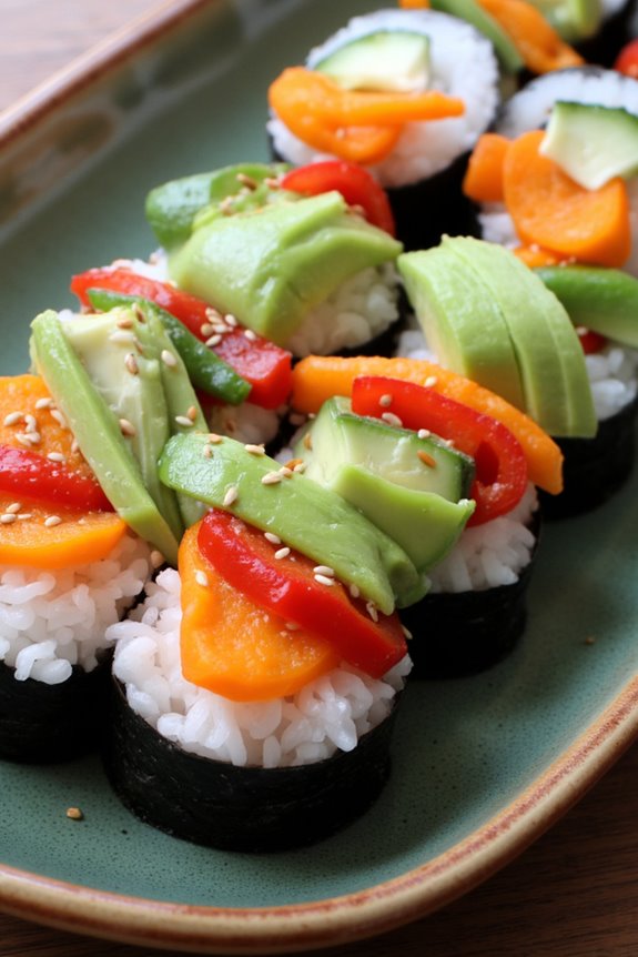 delightful vegetable sushi rolls
