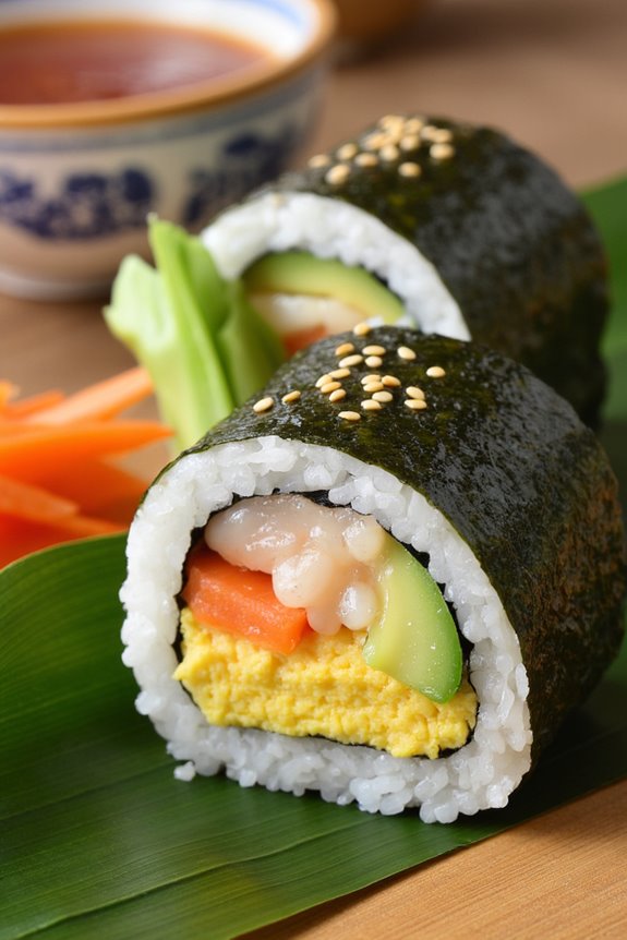 delightful vibrant sushi roll