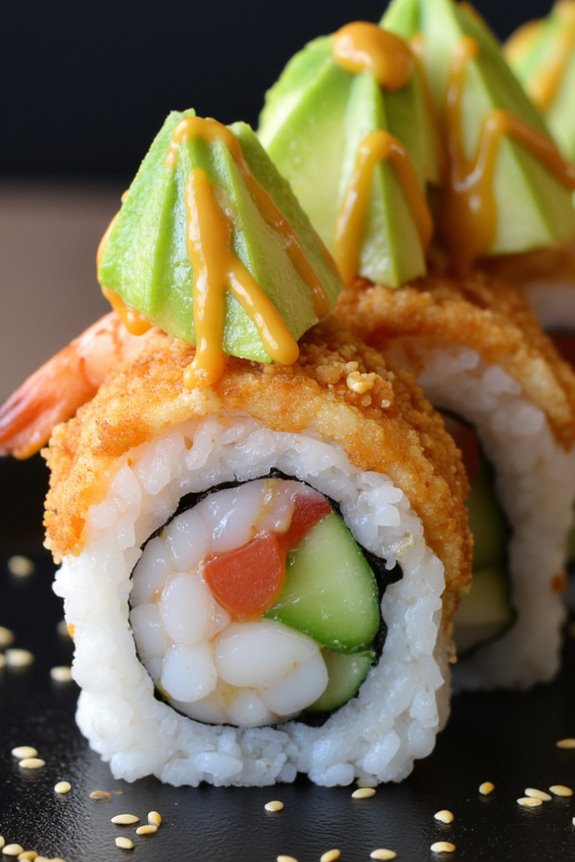 dragon roll sushi creation