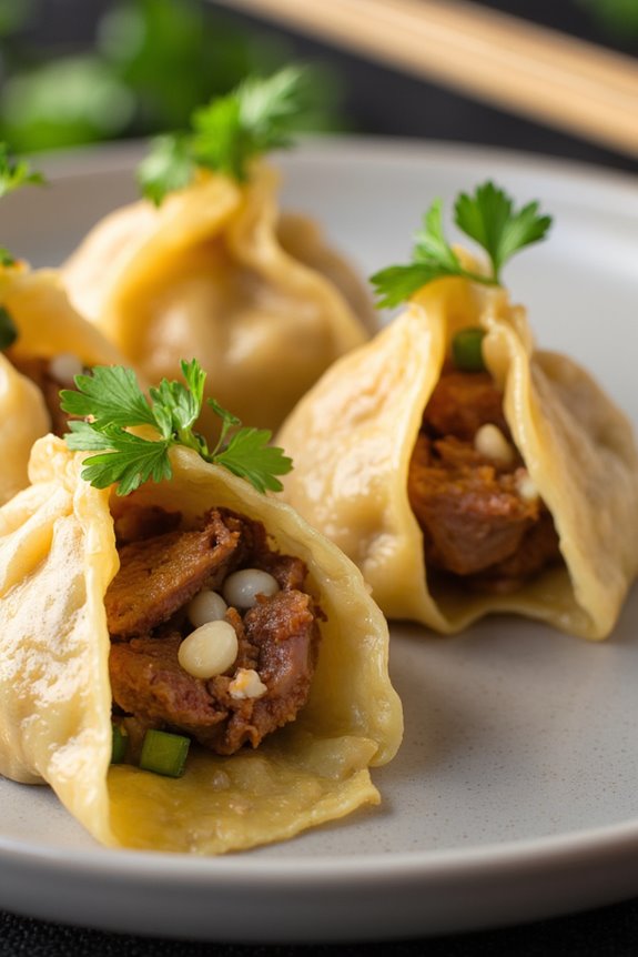 duck shumai with crunch