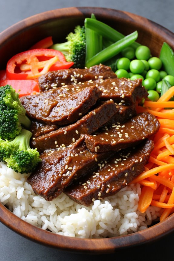 flavorful beef rice bowl