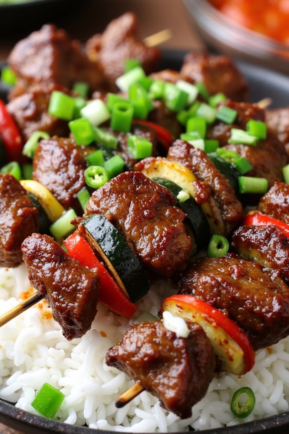 flavorful marinated beef skewers