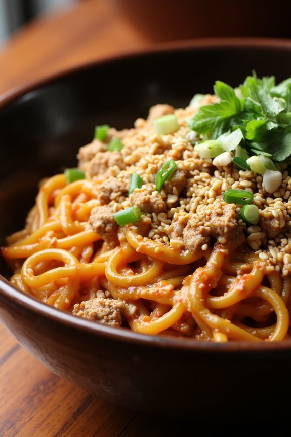 flavorful spicy sesame noodles