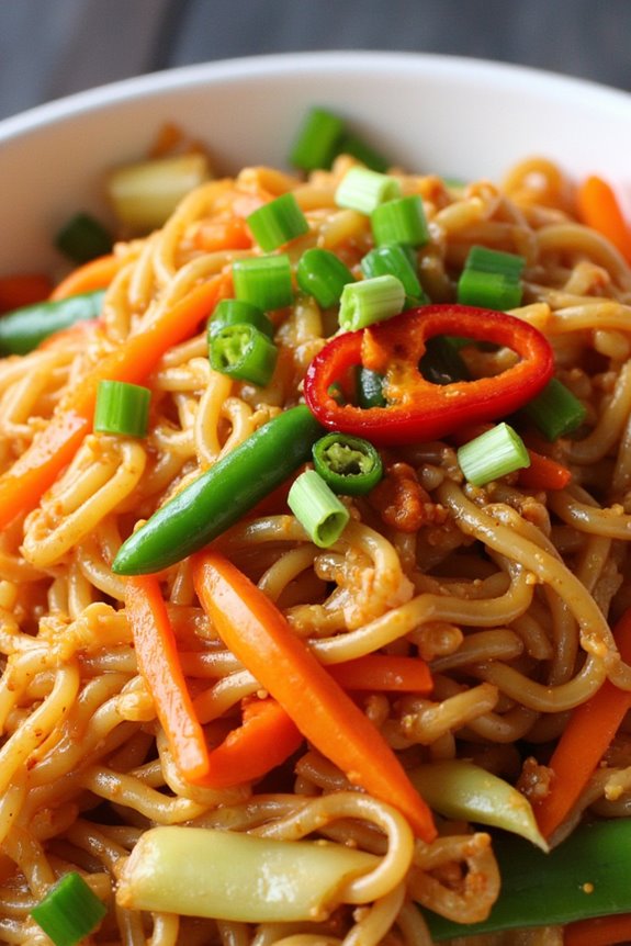 garlic chili noodle stir fry