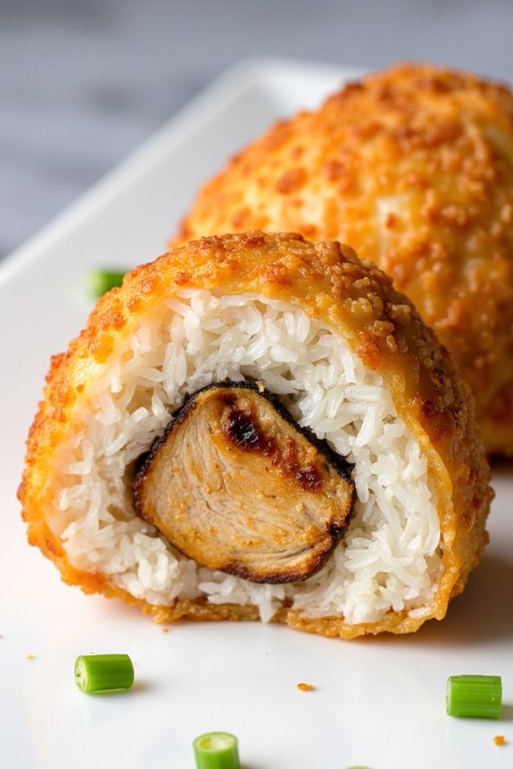 grilled chicken rice balls