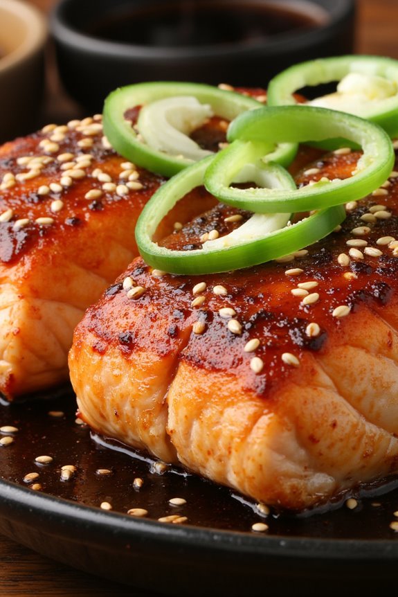 grilled salmon with savory marinade