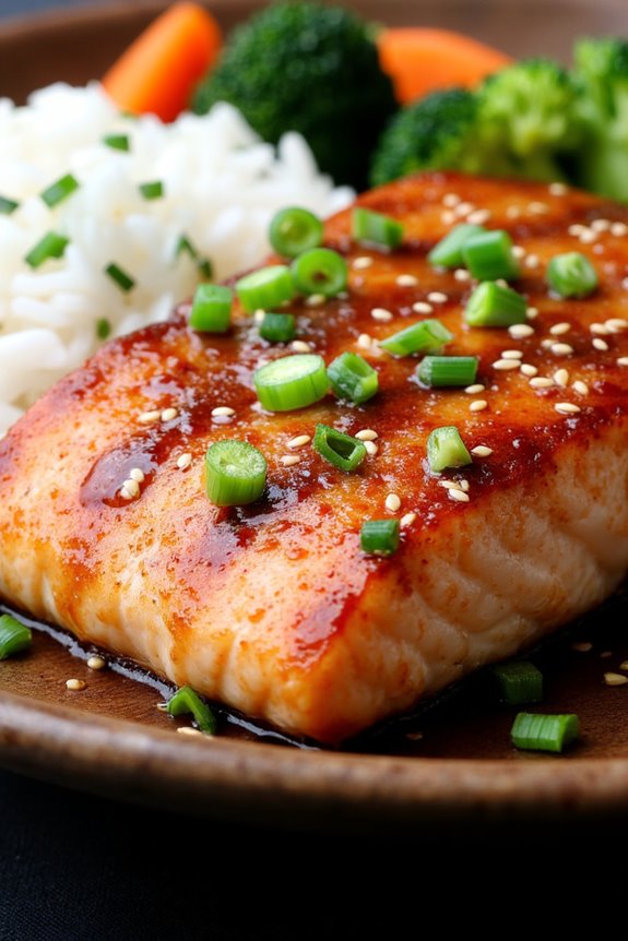 grilled salmon with teriyaki