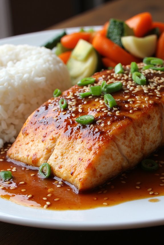 grilled salmon with teriyaki