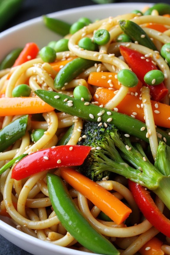 healthy zucchini noodle stir fry