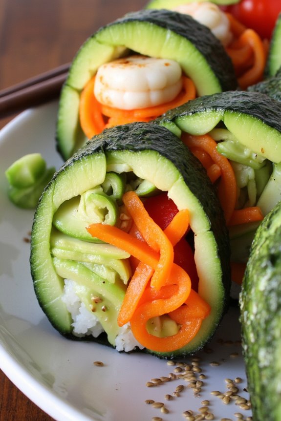 healthy zucchini sushi rolls