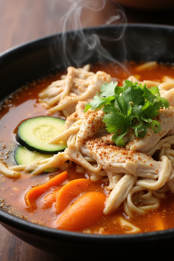 hearty spicy chicken noodle soup