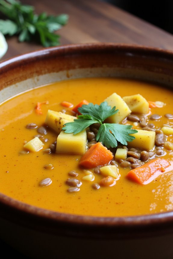 hearty spicy curry lentil soup
