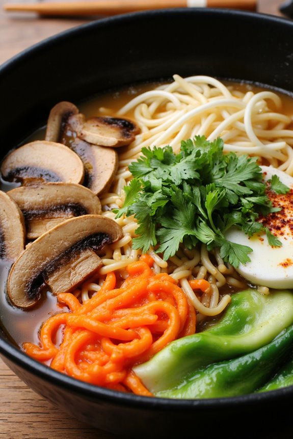 hearty vegetarian mushroom ramen