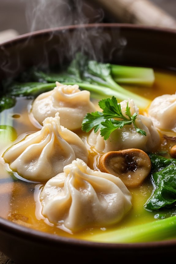 homemade pork wonton soup