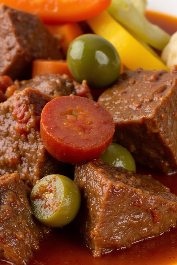 kaldereta with savory chorizo