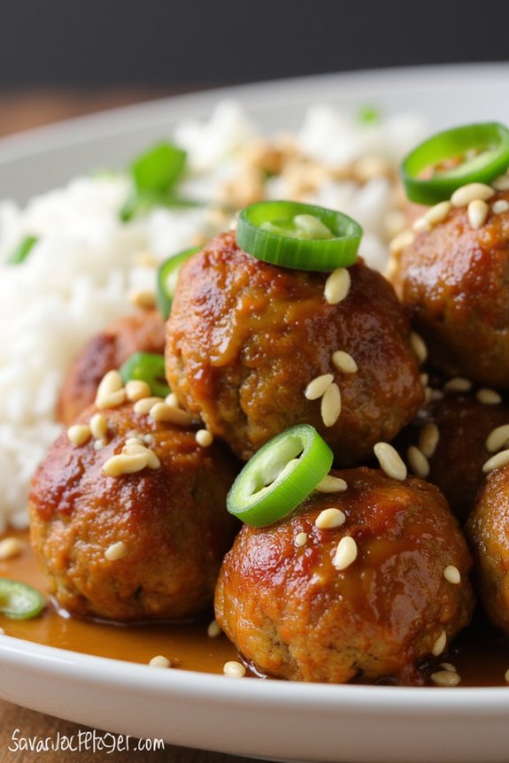 kare kare inspired meatball dish